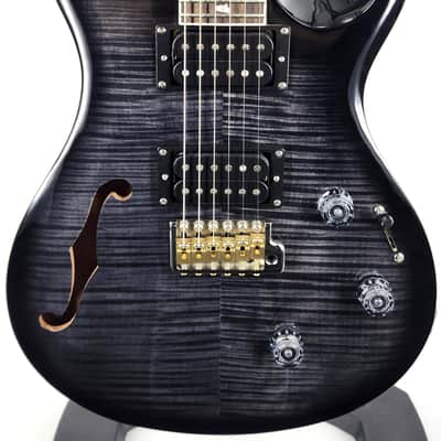 PRS SE Custom 24 Semi-Hollow Piezo, Charcoal Burst Carved Maple Top Serial #: CTIG064900 image 1