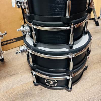 Lemon Snare and 3 Tom Kick Shell Pack Black Wood Drum for Roland and Alesis Kit image 2