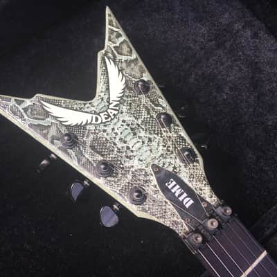 Dean Stealth Snakeskin Dime Razorback RARE Electric Guitar w/ Hard Shell Case image 5