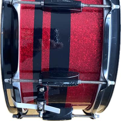 Gretsch Catalina Club Series 14x6.5 Mahogany Snare Drum - Red Sparkle w/ Black Rally Stripe Wrap image 5