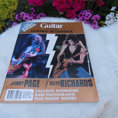 GUITAR PLAYER LEGENDS of GUITAR ll 1984 KEITH RICHARDS JIMMY PAGE RANDY RHODES MUDDY WATERS NOS MAGAZINE 1 PACK 50's GIBSON STRINGS NEW CASE CANDY RARE! GIFT! image 2