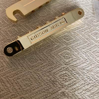 Gibson PBBR-065 Historic Non-Wire ABR-1 Tune-O-Matic Bridge and Aluminum stop bar Tailpiece Gold -Combo image 2