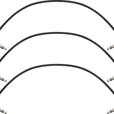 Fender Blockchain 12" Pedal Patch Cables, 3-pack, Angle/Angle image 2