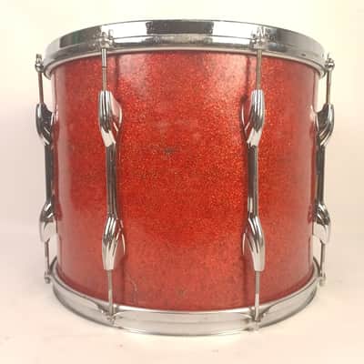 Premier 12x14" Marching Tenor Tom Drum Red Glitter 3Ply Baltic Birch Vintage 60s image 3