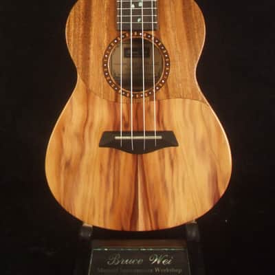 Handmade Concert Ukulele, Solid Taiwania, Pommele, TAIWAN Map, Soft-bag, Bruce Wei UG15-2875 image 2