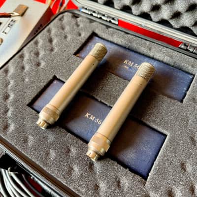 PAIR! -Neumann KM56 tube microphone c 1956 - Nickel original vintage image 10