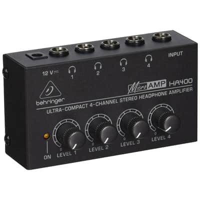 Behringer HA-400 Ultra Compact 4-Channel Stereo Headphone Amplifier, Bundle with TAPH100 Studio Monitor Headphones image 5