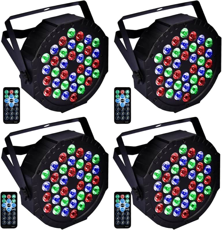 Stage Lights Dj Lights for Parties Led Stage Lights Sound Activated Portable Party Lights Par Lights 36 Led RGB Remote Control Disco Lights Uplights for Indoor Events Bar Birthday Wedding Outdoor image 1
