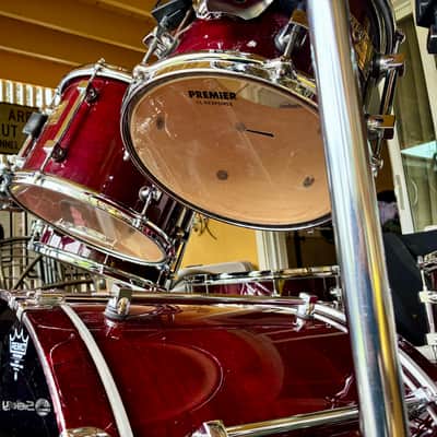 Premier Signia Marquis Rare 7-Piece Kit – 1999 UK Maple – Cherry Red – Flagship Series – w/ Cases EX image 3