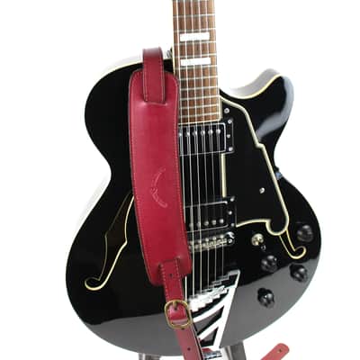 Walker & Williams C-18-BRD Bourbon Red Leather Vintage Slash Strap w/Deluxe Suede Pad Extra Long image 3