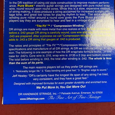 DR Pure Blues electric guitar strings 9-42 extra light - Made in USA image 2