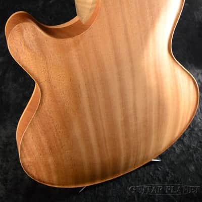 Nik Huber Rietbergen Bass w/Flame Maple Neck,Gold Hardware,Wood Knob -Worn Onyx Black- image 4