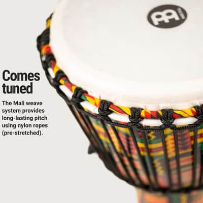 Meinl Percussion Djembe with Synthetic Shell - 10" Medium Size Rope Tuned Synthetic Head (PADJ5-M-F) image 5