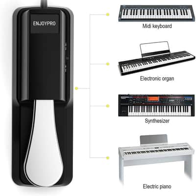 Sustain Pedal for Yamaha Keyboard, Piano Keyboard Pedal with Polarity Switch for Casio, MIDI, Roland Electronic Keyboards and Digital Pianos, 1/4 Inch Jack image 3