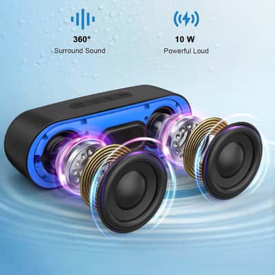 Waterproof Portable Bluetooth Speaker with TWS Stereo Sound, 24-Hour Playtime, Wireless Speaker for Shower, Pool, Beach & Outdoor Use image 2