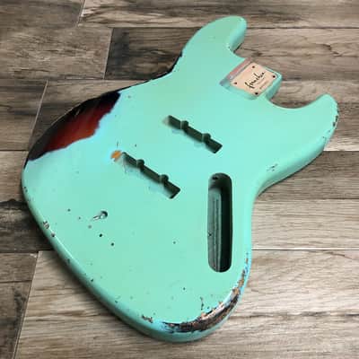 Made to Order - FRANCHIN Uranius bass body Relic Aged 100% Nitro Lacquer COLOR OVER COLOR (Sunburst/ Black/ White/ Blue/ Green/ Yellow/ Red/ Pink/ Burgundy/ Purple/ Gold/ Silver, etc.) Basswood Poplar Jazz-Bass Style Made in Italy image 6
