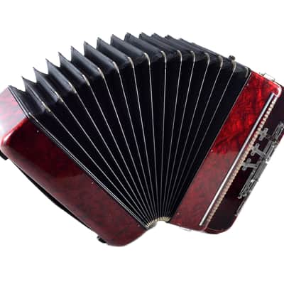 Rare Old/Vintage Top German Made Chromatic C System Button Accordion Hohner Artiste V - 120 bass + Brand New Petrof Straps - Golden Era image 15