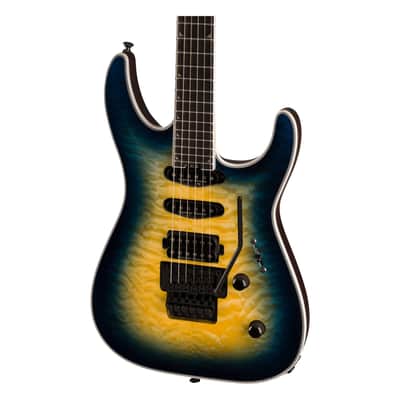 Jackson Pro Plus Series Soloist SLA3Q - Ebony Fingerboard, Amber Blue Burst image 1