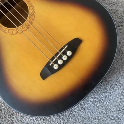 Luna 4 String Acoustic Electric Bass, Spruce Top Body, Mahogany Neck, Rosewood Fingerboard image 16