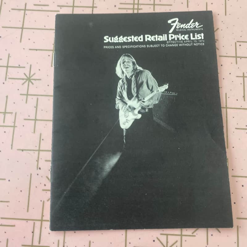 Fender Price Guide 1974 guitars amps bass misc. Case Candy booklet catalog image 1