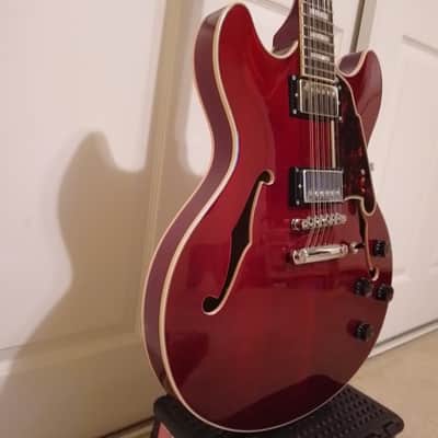 D'Angelico Premier DC 12-String 2018 Trans Wine image 3