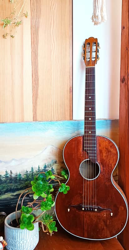 Antique Romantic guitar ca. 1890 image 1