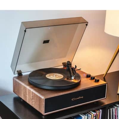 Crosley CR6046A 2-Speed Stave Turntable Record Player - Walnut and Gold-NEW image 8