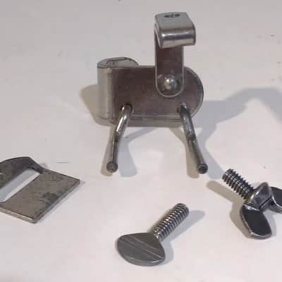 Cowbell, Wood Block Bass Drum Mount - Nickel (Possibly W&A?) image 5