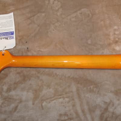 WD Music SNVSVPF Lic. Fender Pau Ferro Stratocaster Neck Vintage Amber Gloss Poly Soft V Profile #2 image 8