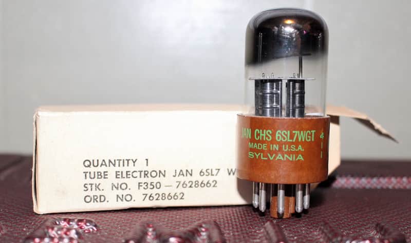 SYLVANIA JAN 6SL7WGT 6SL7GT VT-229 TIGHT BALANCE BLACK PLATE REC [] GETTER NOS++ NIB MINTY VINTAGE 1954 image 1