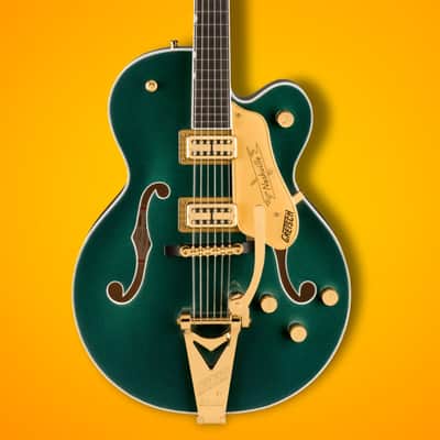 Gretsch Nashville Hollow Body 6-String Right-Handed Electric Guitar with String-Thru Bigsby Bridge, Maple Body, and Ebony Fingerboard (Cadillac Green) image 7