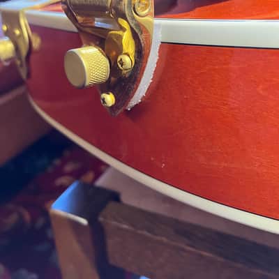 Gretsch 6120 Double Neck Electric Guitar — Orange, Gold Hardware image 8