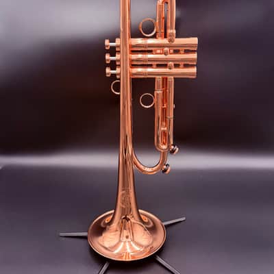 ARCH CITY BRASS AURA MK II JAZZ TRUMPET – COPPER LACQUER – SPECIAL ORDER GOLD BRASS BELL – DELUXE CASE image 2