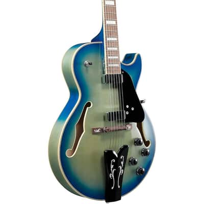 Ibanez GB10EMJBB George Benson Signature Hollow Body Guitar - Jet Blue Burst image 5