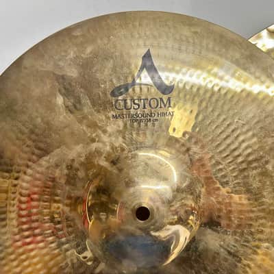 Zildjian 15" A Custom Mastersound Hi-Hat Cymbals (Pair) 2004 - Present - Brilliant - NOS - 1148 Grams Top / 1616 Grams Bottom image 2