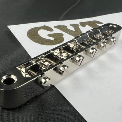 Faber Abr-1 Bridge For Gibson® ABR-1, Gloss Nickel, Brass saddles nickel plated image 6