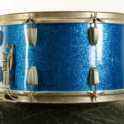 1960 Ludwig 8x15 Blue Sparkle Festival Model School Concert Drum image 3