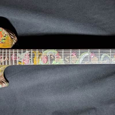 Electric Guitar Handmade by Blueberry, Dragon Motif,  Electric,6 String wood, Floral Guitar,Custom Handcrafted Wooden Guitar, Pretty Guitar, Unusual Guitar image 16