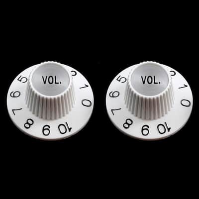 NEW (2) Witch Hat VOLUME Knobs For USA Split Shaft Pots Gibson Epiphone - WHITE