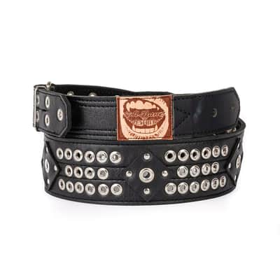 Al Bane For Leather - Rudy Sarzo's Madman Guitar Strap - 3" wide - Premium Black Leather image 7