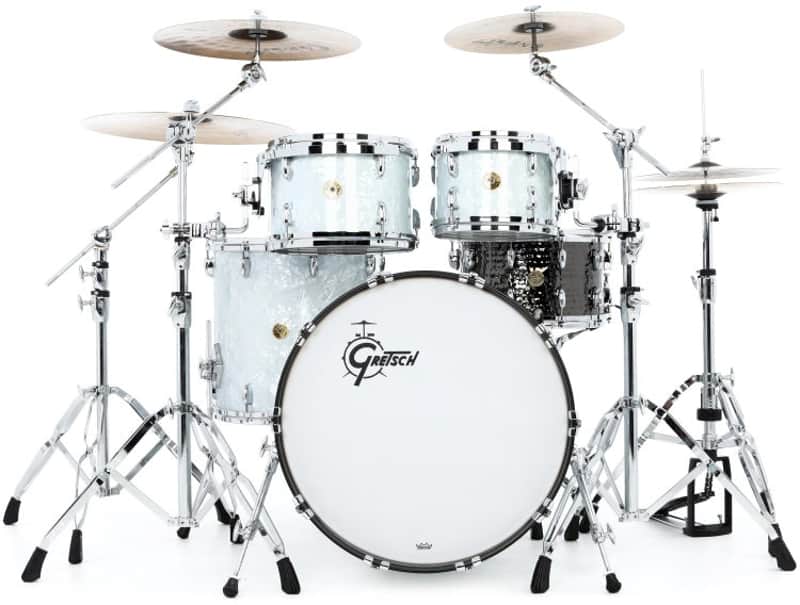 Gretsch Drums USA Custom 4-piece Shell Pack - '60s White Marine Pearl Nitron image 1