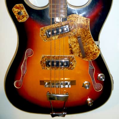 BRUNO Royal Artist Bass Guitar 1960s Sunburst image 2