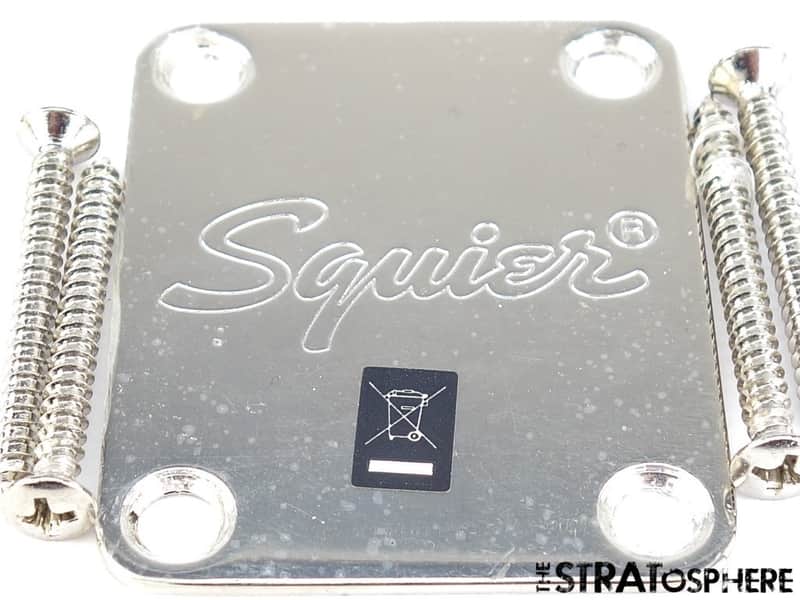 Fender Squier Classic Vibe 60s Jazzmaster NECK PLATE & Bolts Part, Nickel image 1