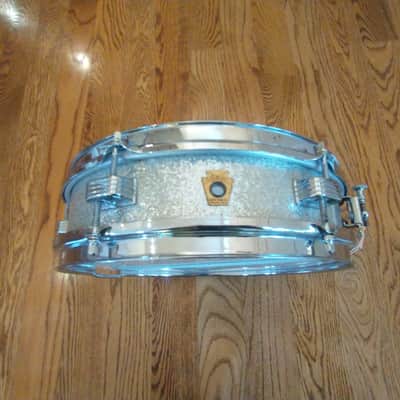 Ludwig Rare vintage 1962 jazz combo snare drum silver sparkle brass hoops mint condition! image 1