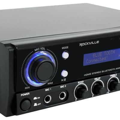 Rockville BLUAMP 100 Home Stereo Bluetooth Amplifier with USB/Mic Input+RCA Out image 2