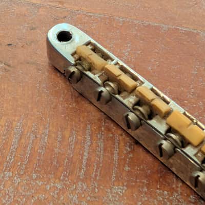 Gibson ABR-1 Nylon Saddle Guitar Bridge Vintage 1960s Chrome Very Clean! image 3