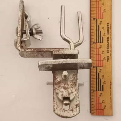 *Slingerland Wood-Block+Cowbell Clamp-On Bass Drum Mount Nickel 50s Radio King* image 4