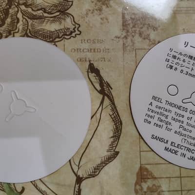 Sansui Reel to Reel Adjusting Sheets/Discs Pair OEM 1970 - White - Brand New image 2
