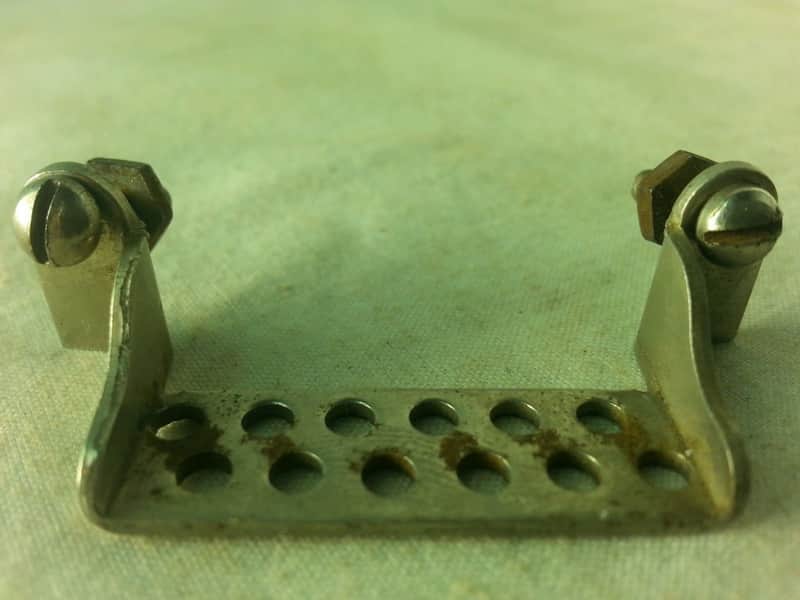 Wilson Bros Snare Drum Butt Plate Nickel 1 9/16" Vintage 10-20s Leedy Wire Holes image 1
