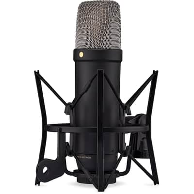 Rode NT1 5th Generation Condenser Microphone (Black) with Rode PSA1+ White Broadcast Microphone Boom Arm and XLR Cable image 4